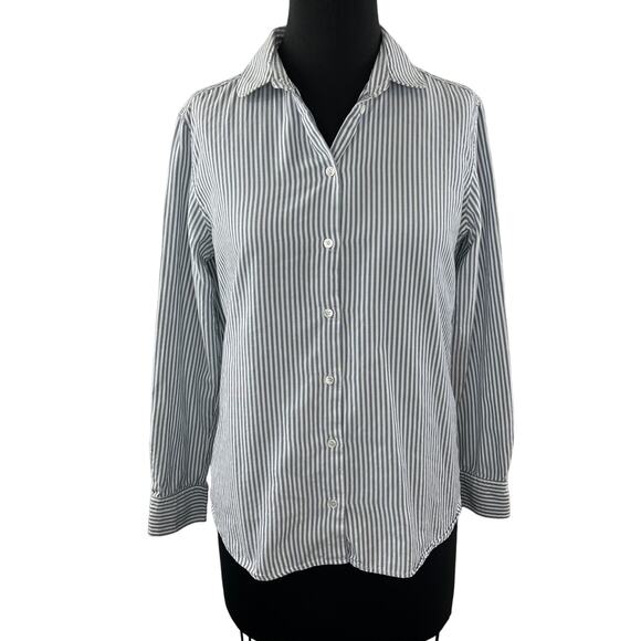 Weekend Max Mara Blue White Shirt Striped Collared Long Sleeve Formal Button-Up - Picture 1 of 6